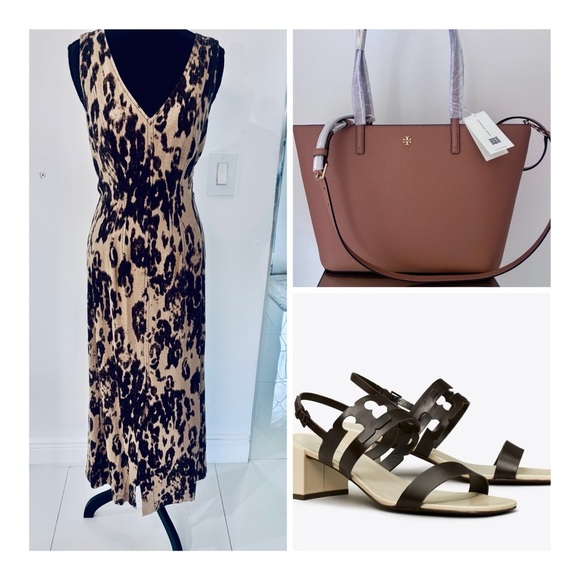 Banana Republic Elegant linen blend  Leopard Print  petite Maxi  size 10 (c) - Picture 11 of 11